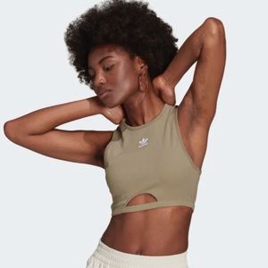 NWT Adidas Ribbed Cropped Tank size L
